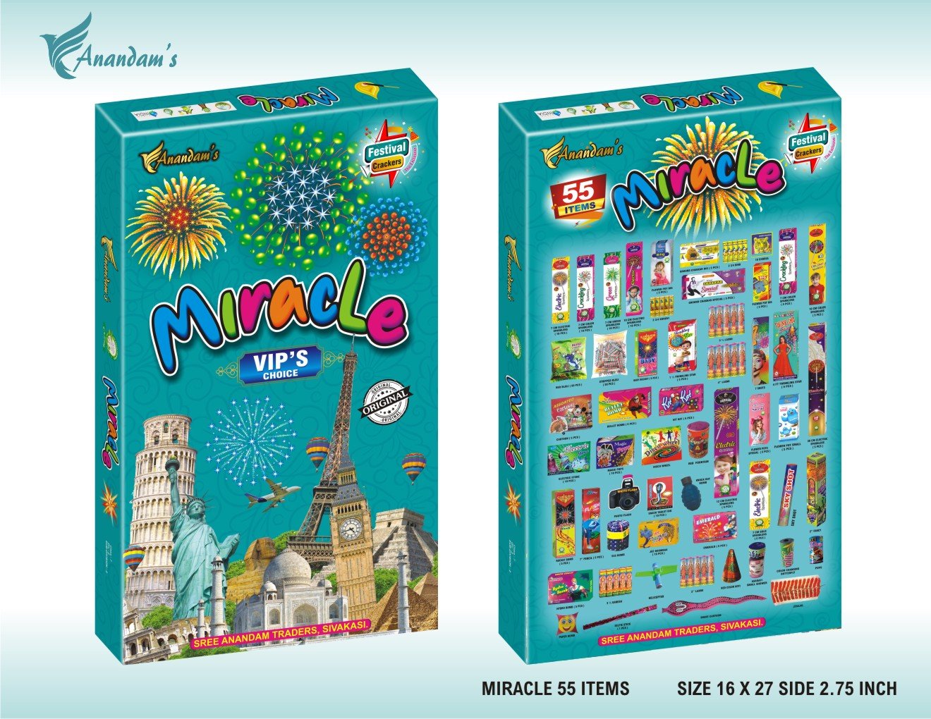 inba Crackers MIRACLE 55 Items Gift Pack